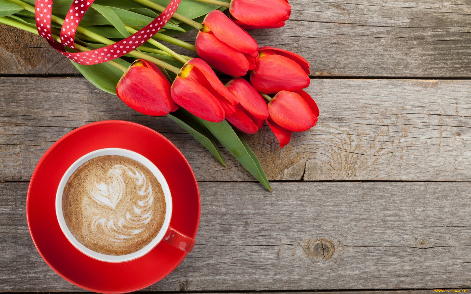 , ,   , tulips, romantic, cup, coffee, valentine's, day, love, red, 